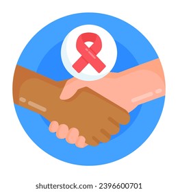 A hiv care, awareness icon in flat design 