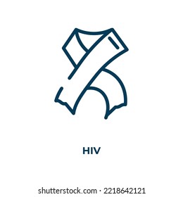 Hiv icon. Linear vector illustration. Outline hiv icon vector. Thin line symbol for use on web and mobile apps, logo, print media.