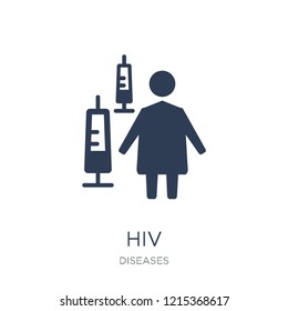 HIV icon. Trendy flat vector HIV icon on white background from Diseases collection, vector illustration can be use for web and mobile, eps10