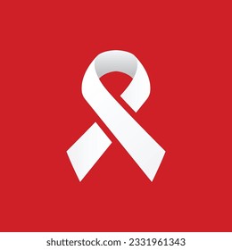 HIV red ribbon vector. HIV icon.