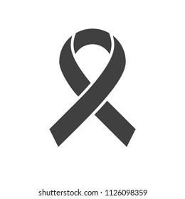 Hiv Ribbon, Cancer Concept Glyph Vector Icon. Isolated on the White Background. Editable EPS file. Vector illustration.