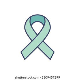 Hiv Ribbon, Cancer Concept Vector Icon. Stop AIDS. Awareness ribbon. Consciousness ribbon. Isolated on the White Background. Editable EPS file. Vector illustration