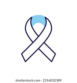 Hiv Ribbon, Cancer Concept Vector Icon. Stop AIDS. Awareness ribbon. Consciousness ribbon. Isolated on the White Background. Editable EPS file. Vector illustration