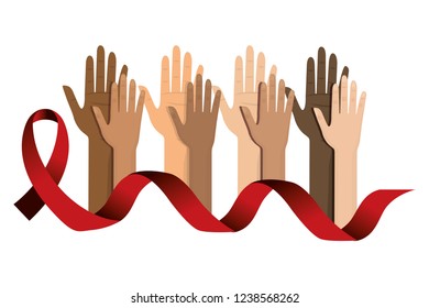 Hiv ribbon and hand design