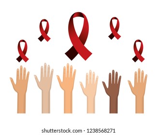 Hiv ribbon and hand design