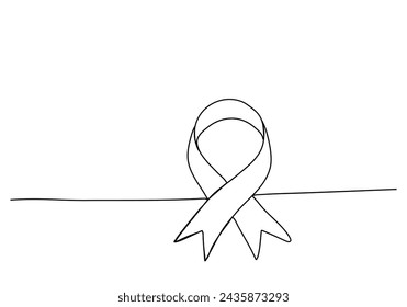 Hiv tape. One line drawing vector illustration.