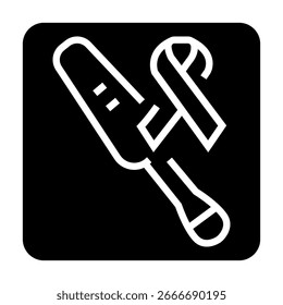 Icono de línea negra de prueba de VIH para proyectos digitales e impresos.  Iconos limpios mínimos para App y Sitios web.