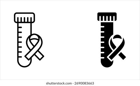 Conjunto de ícones lineares do teste de HIV. Exame de sangue laboratorial. Teste rápido para AIDS. Verificação médica. ilustração vetorial sobre fundo branco