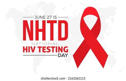 HIV Testing day. June 27. Annual health awareness concept for banner, poster, card and background design.