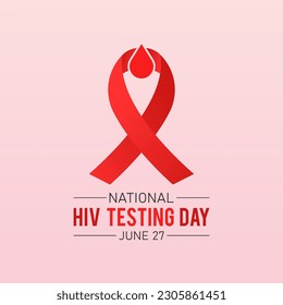 Hiv Testing day, June 27. Vector template for banner, greeting card, poster of HIV testing day. Vector illustration.