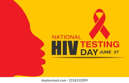 HIV Testing day. June 27. Annual health awareness concept for banner, poster, card and background design. Vector illustration
