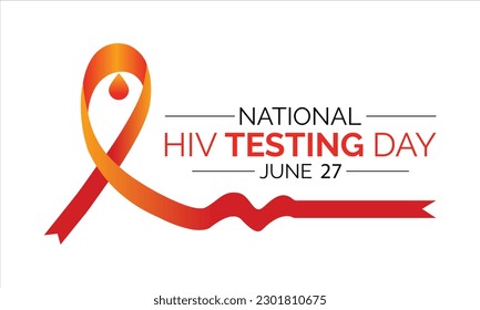 HIV Testing day is observed every year on June 27th. banner design template Vector illustration background design.