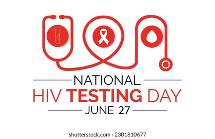 HIV Testing day is observed every year on June 27th. banner design template Vector illustration background design.