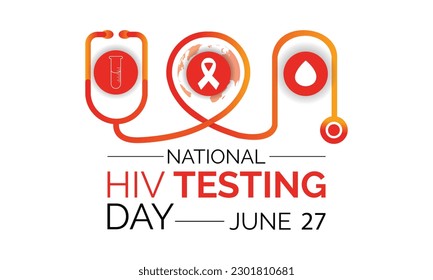 HIV Testing day is observed every year on June 27th. banner design template Vector illustration background design.