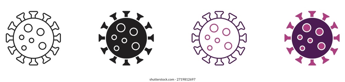 Conjunto de iconos de virus del VIH, Ilustración vectorial.