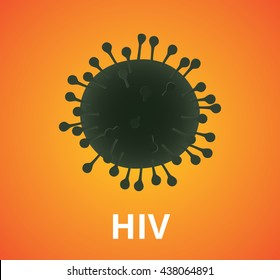 hiv virus virus single isolated with text vector graphic illustration