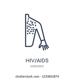 HIV/AIDS icon. HIV/AIDS linear symbol design from Diseases collection. Simple outline element vector illustration on white background