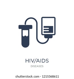 HIV/AIDS icon. Trendy flat vector HIV/AIDS icon on white background from Diseases collection, vector illustration can be use for web and mobile, eps10