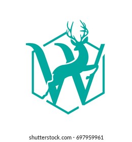 Hive Aqua Jump Deer Letter W Logo