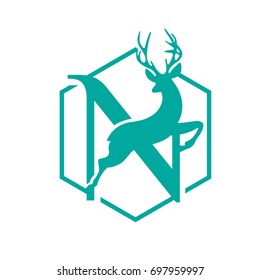 Hive Aqua Jump Deer Letter N Logo