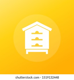 Hive, bee house vector icon