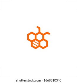hive bee logo hexagon design geometr