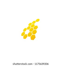 Hive bee perspective icon logo vector design template concept. isolated on white background