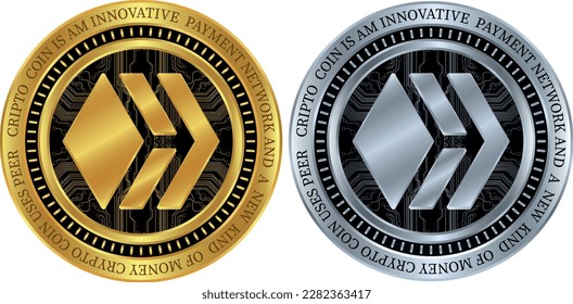 hive coin vector illustrations. 3d drawing