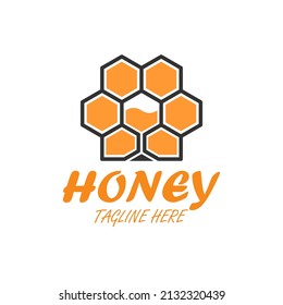 Hive Drink Honey Bee Logo Vector. honey drink brand logo