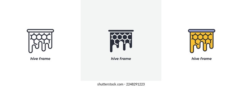 hive frame icon. Line, solid and filled outline colorful version, outline and filled vector sign. Idea Symbol, logo illustration. Vector graphics