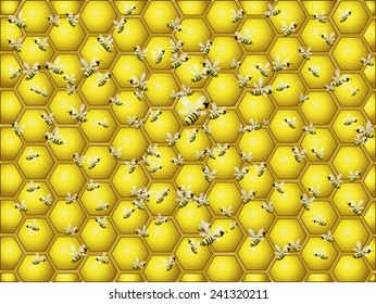 Hive and honey background