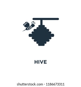 Hive icon. Black filled vector illustration. Hive symbol on white background. Can be used in web and mobile.