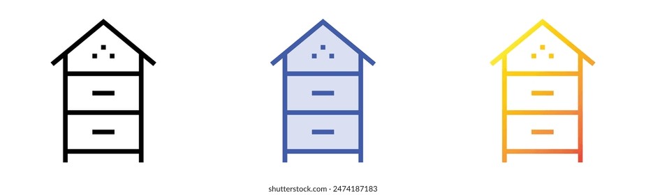hive icon. Linear, Blue Fill and Gradient Style Design Isolated On White Background