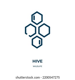 Hive icon. Linear vector illustration from wildlife collection. Outline hive icon vector. Thin line symbol for use on web and mobile apps, logo, print media.