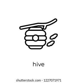 hive icon. Trendy modern flat linear vector hive icon on white background from thin line Agriculture, Farming and Gardening collection, outline vector illustration