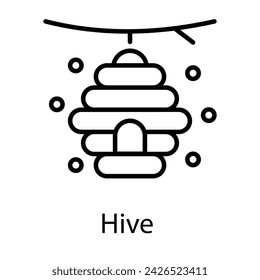 Hive Icon vector, Such Line sign as autumn, Submission of autumn icons. Vector Computer Isolated Pictograms for Web on White Background Editable Stroke stock illustration