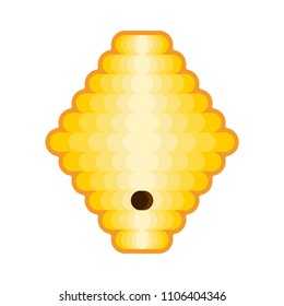 Hive isolated. Bee house on white background. Vector illustration