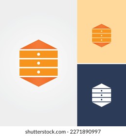Hive Locker Logo Design Vector