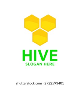 Logotipo de la colmena para la etiqueta original pura del producto de la miel de abeja