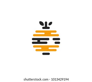 Hive logo template. Beehive vector design. Bee nest illustration