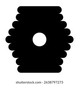 Hive natural icon, bee web flat habitat sign, graphic vector illustration .