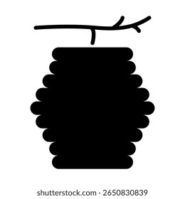 Hive natural icon, bee web flat habitat sign, graphic vector illustration .
