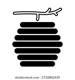 Ícone natural da colmeia, sinal de habitat plano da web da abelha, ilustração vetorial gráfica .