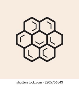 Hive outline icon with reflexes.