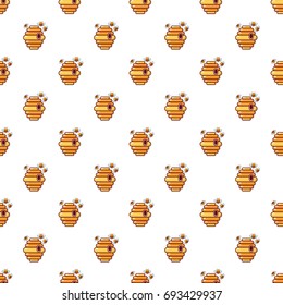 Hive pattern in cartoon style. Seamless pattern vector illustration