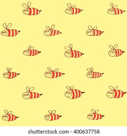 Hive. Seamless pattern in bright, warm colors. Association with employees bringing money. Vector illustration EPS-10.