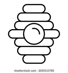 Icono De Contorno De Vector De Hive Aislado En Fondo Blanco
