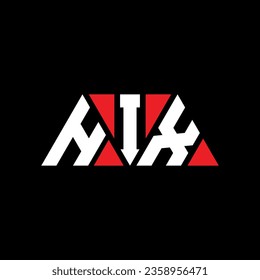 HIX triangle letter logo design with triangle shape. HIX triangle logo design monogram. HIX triangle vector logo template with red color. HIX triangular logo Simple, Elegant, and Luxurious design.