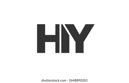 PLANTILLA de diseño de logotipo HIY con texto en negrita fuerte y moderno. Logotipo de Vector inicial basado en tipografía simple y mínima. Identidad de empresa de moda ideal para la presencia de la marca de las empresas.
