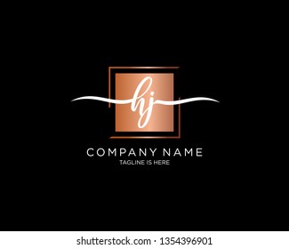 HJ handwriting initial  logo vector